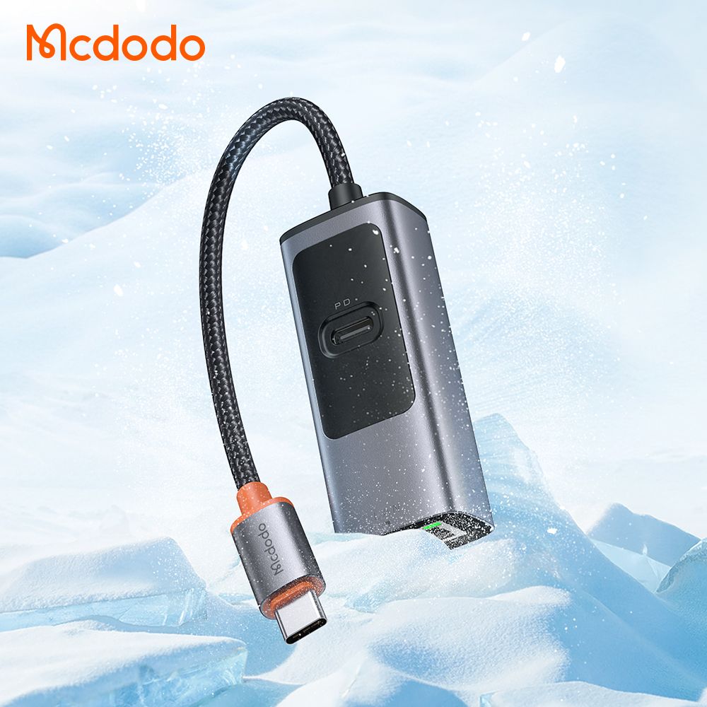 Mcdodo 2-1 USB-C To RJ45 + Type C Power 100w Dongle Hub