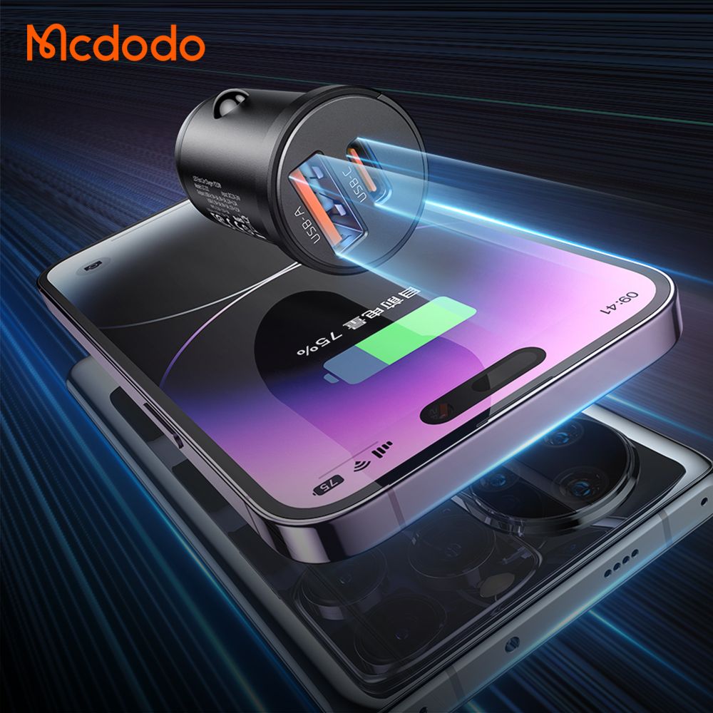 Mcdodo 33w Mini Dual Port Fast Car Charger With LED Light