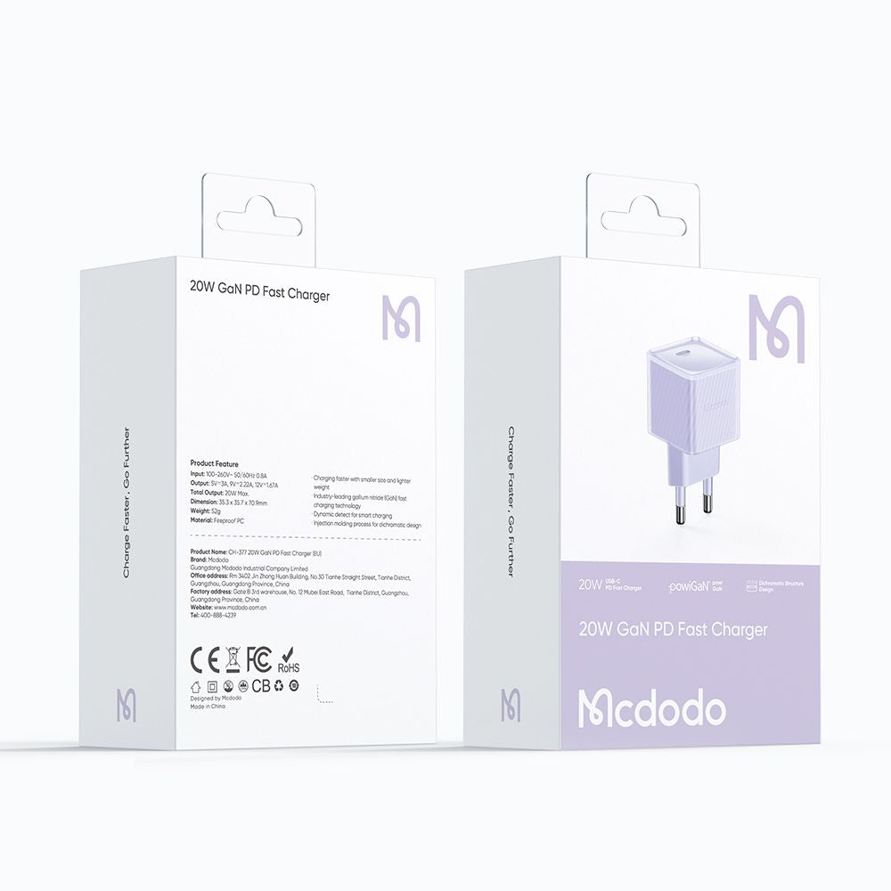 Mcdodo 20w Gan Fast Charger Mono Port