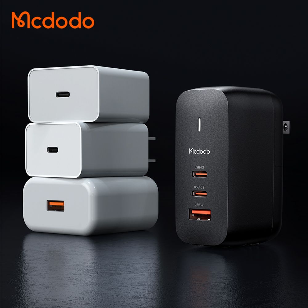 Mcdodo 65w Fast Travel Charger Tri Port + 2m USB C/C 60w Cable