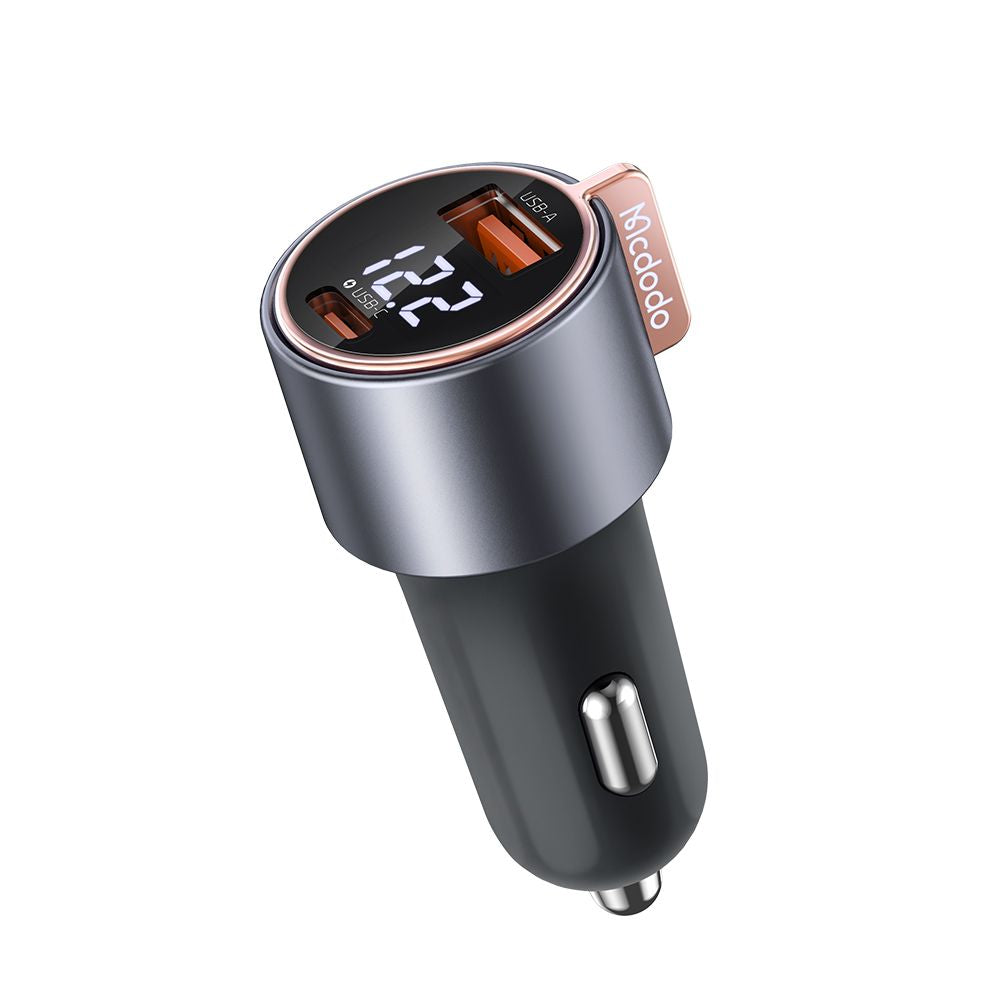 Mcdodo 75w Dual Port Car Charger USB-C (45w) USB-A (30w) + Voltage Display