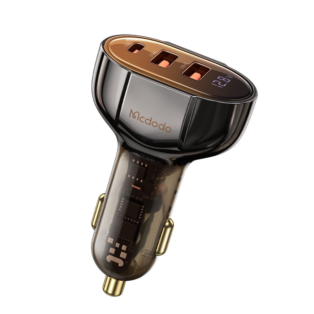 Mcdodo 100w 3 Port Fast Car Charger , USB-C x 1 : USB-A x 2