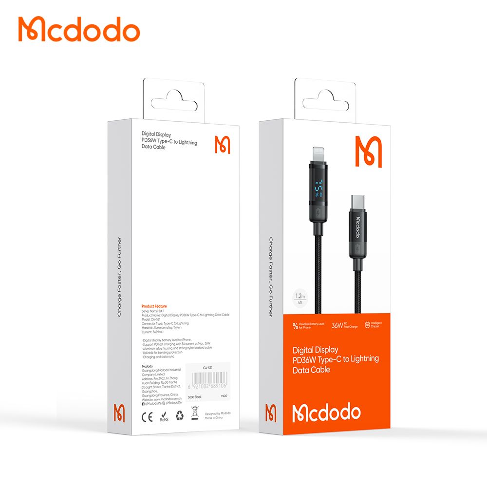 Mcdodo Real Time Battery Display Cable Series