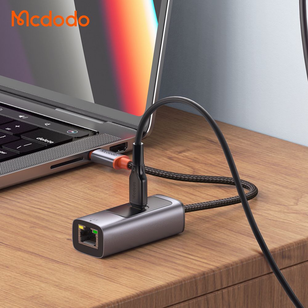 Mcdodo 2-1 USB-C To RJ45 + Type C Power 100w Dongle Hub