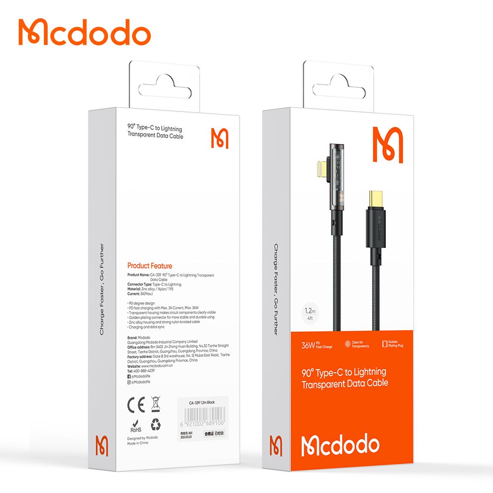 Mcdodo Transparent 90 Degree Transparent Series