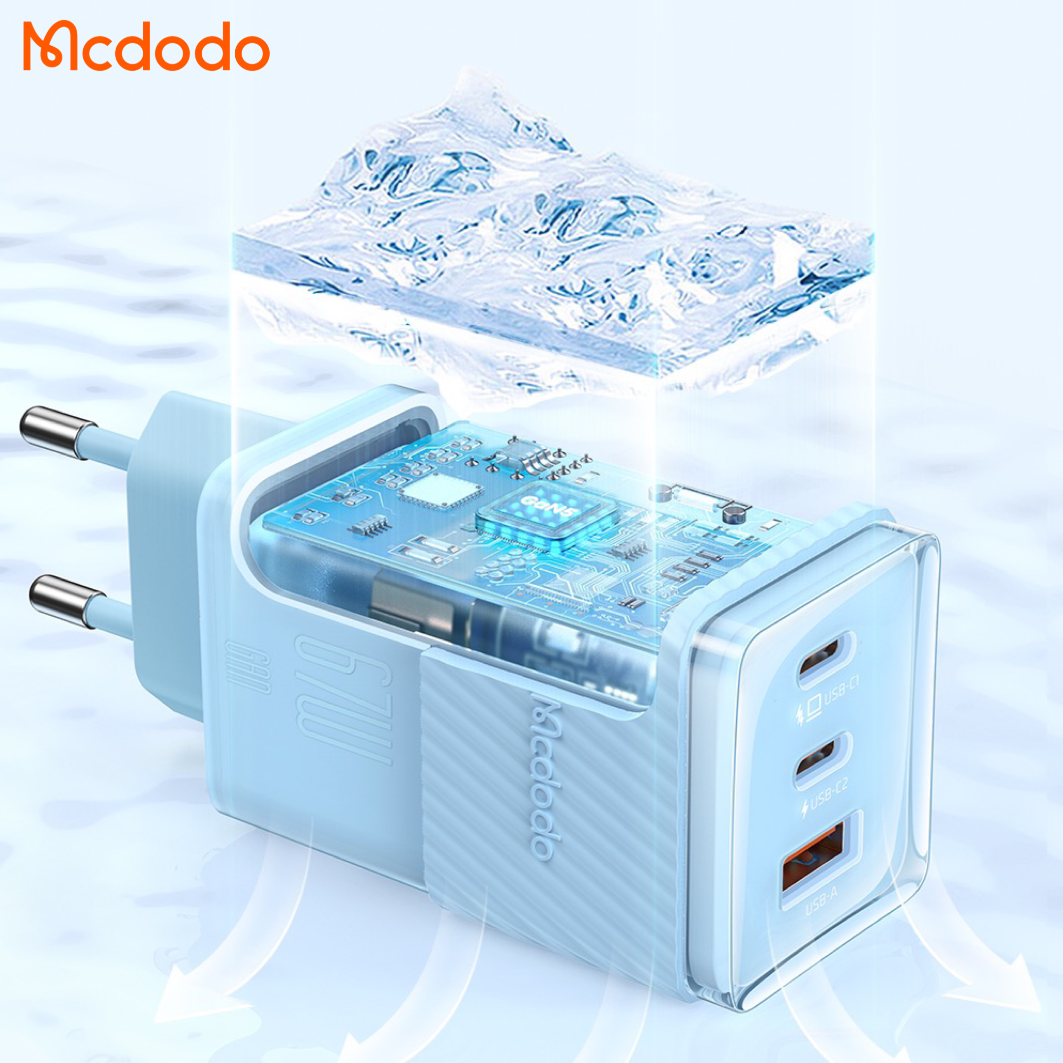 Mcdodo 67w GaN Fast Charger Tri Port