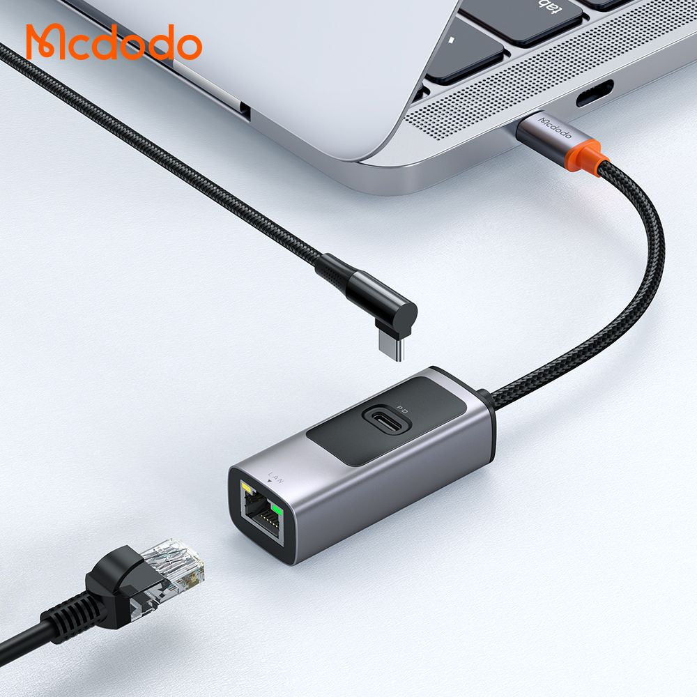 Mcdodo 2-1 USB-C To RJ45 + Type C Power 100w Dongle Hub