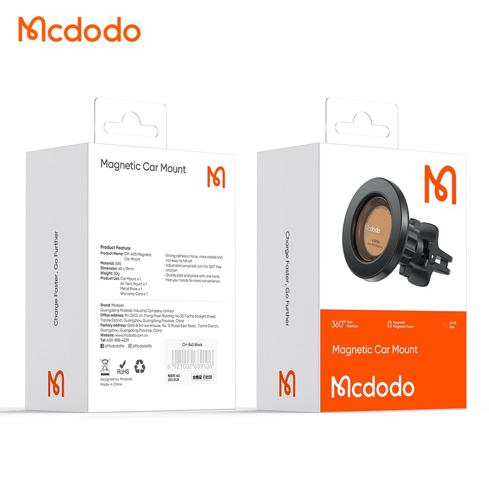 Mcdodo Magnetic MagSafe Car Vent Mount for iPhone + Magnet For None iPhone