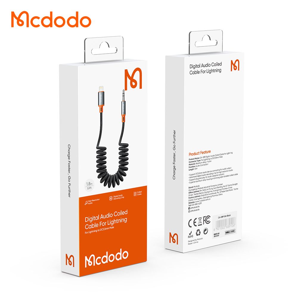 Mcdodo Coiled To 3,5mm Male Aux Series