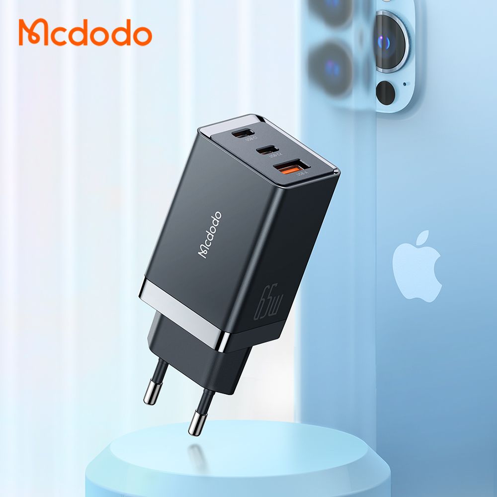 Mcdodo 65w GaN 5 Mini Fast Charger Tri Port + 2m USB-C Cable