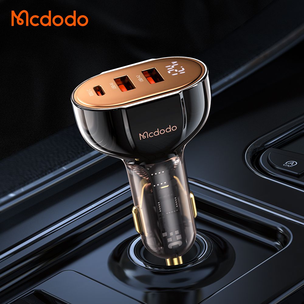 Mcdodo 100w 3 Port Fast Car Charger , USB-C x 1 : USB-A x 2