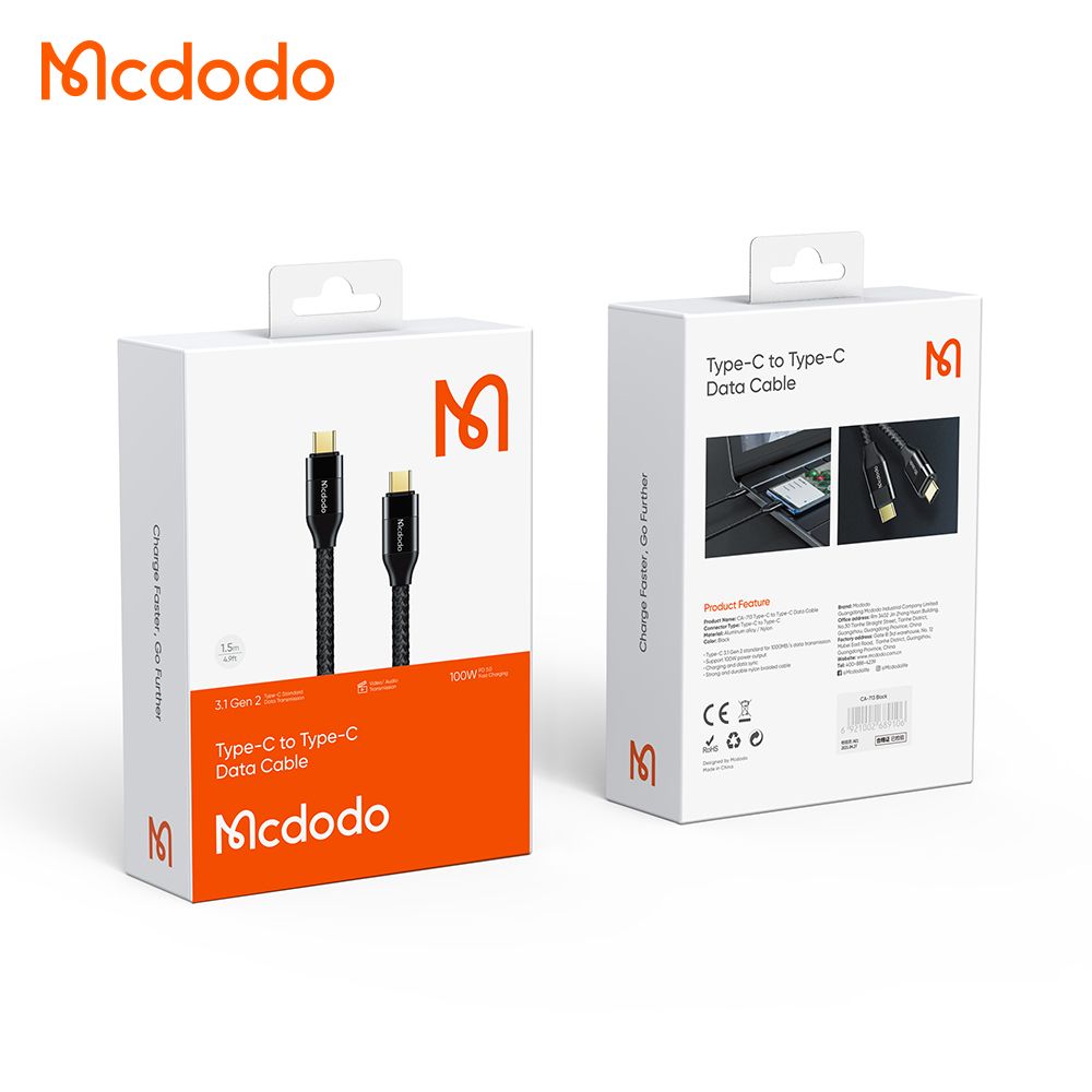 Mcdodo USB 3.1 Gen 2 Cable (USB 3.2 Gen 2x1) Series