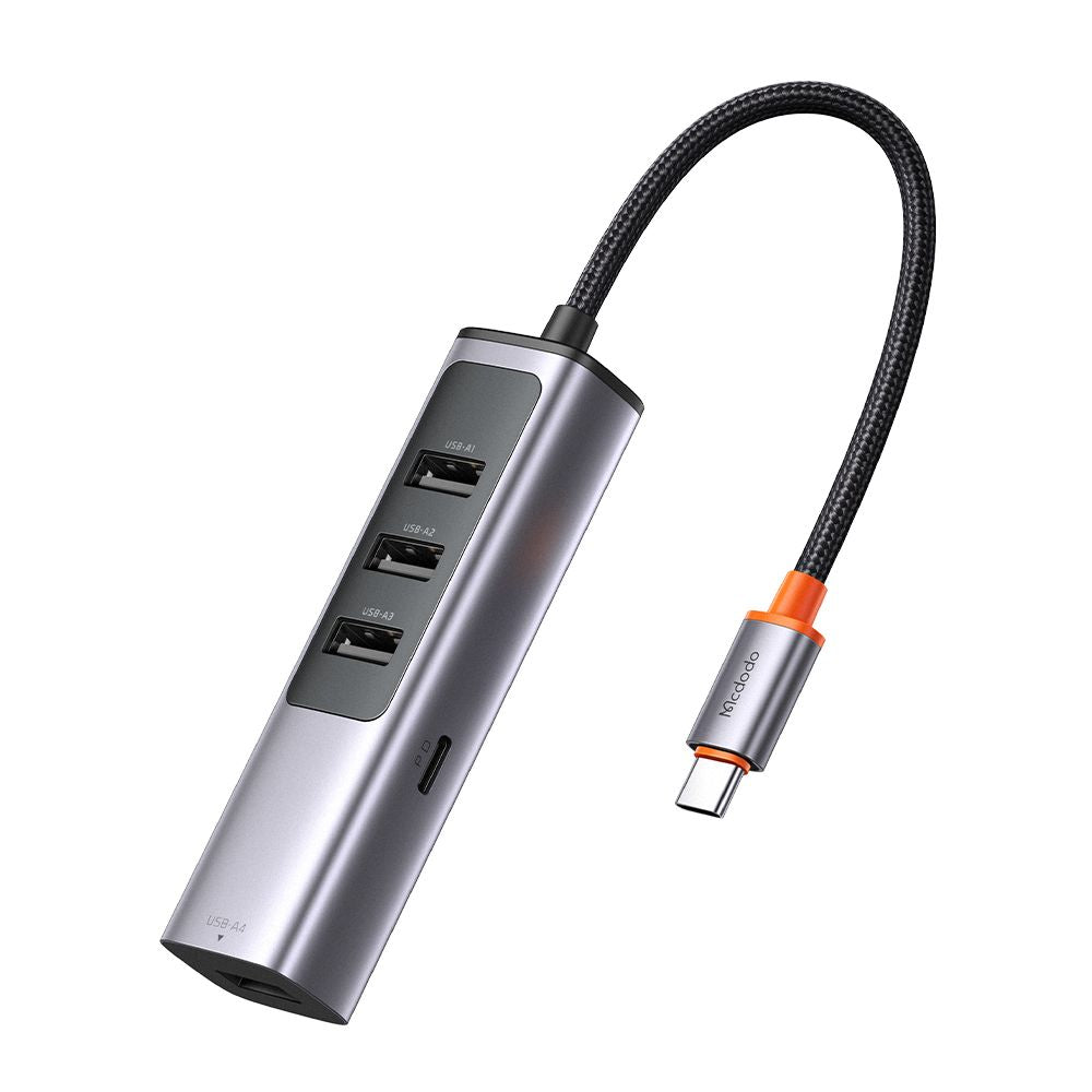 Mcdodo 5 in 1 USB C To USB A x 4 Hub Dongle + 100w Type C Power