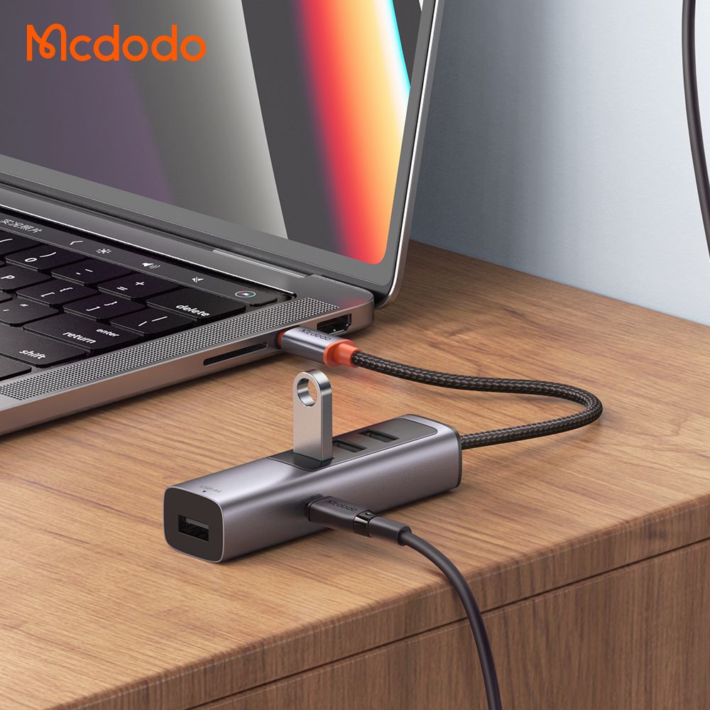 Mcdodo 5 in 1 USB C To USB A x 4 Hub Dongle + 100w Type C Power